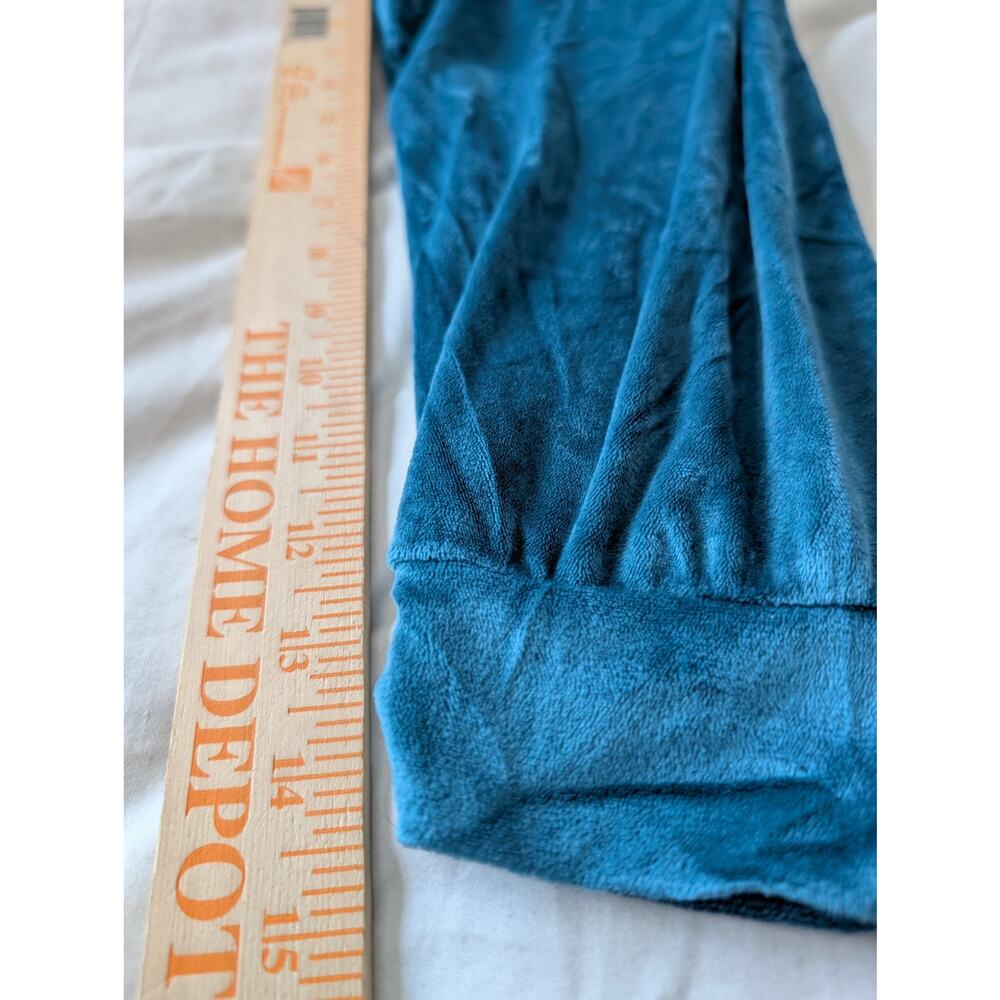 Juicy Couture Teal Velour Rhinestone Lounge Set Cropped Hoodie Joggers M - Picture 7 of 11